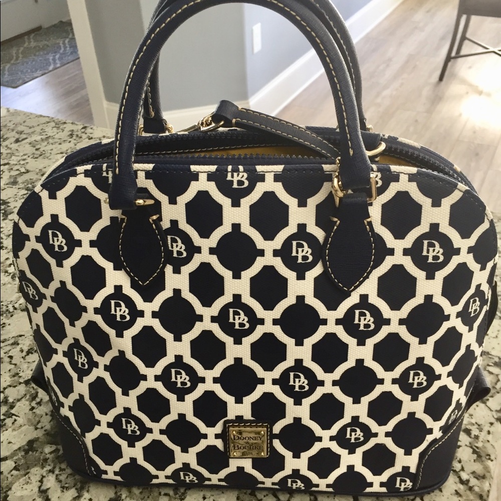 Dooney Sanibel Lattice Zip Satchel Marine